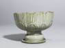 Greenware stem cup with lotus petals (side)