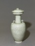 Greenware vase with floral decoration (oblique)