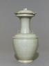 Greenware vase with flower-shaped lid (side)