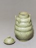 Greenware burial vase with spouts (oblique, open)