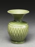 Greenware vase with diamond-shapes (oblique)