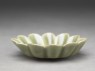 Greenware dish with fluted sides (oblique)