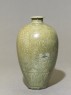 Greenware meiping, or plum blossom, vase with peony scroll decoration (side)