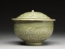 Greenware bowl with floral design (side)