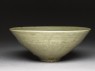 Greenware bowl with floral decoration (oblique)