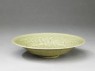 Greenware bowl with floral decoration (oblique)