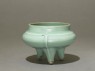 Greenware tripod incense burner with modern lid (oblique, without lid)