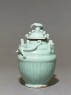 Greenware funerary jar with dragon (side)