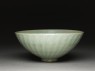Greenware bowl with lotus petals (oblique)
