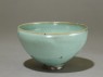 Deep bowl with blue glaze (oblique)