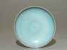 Shallow dish with blue glaze (top)