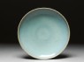 Shallow dish with blue glaze (top)