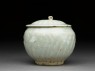 White ware jar with lotus leaf decoration (side)