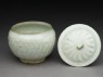 White ware jar with lotus leaf decoration (oblique, open)