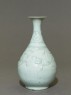 White ware vase with floral decoration (side)