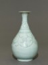 White ware vase with floral decoration (side)