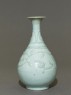 White ware vase with floral decoration (side)