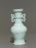White ware vase with 'S'-shaped handles (side)