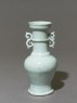 White ware vase with 'S'-shaped handles (oblique)