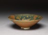 Black ware bowl with iron glazes (oblique)