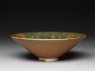 Black ware bowl with iron glazes (oblique)