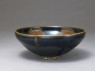 Black ware bowl with brown stripes (oblique)