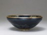 Black ware bowl with brown stripes (oblique)