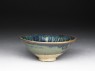 Black ware bowl with iron glazes (oblique)