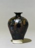Black ware vase with 'partridge feather' glazes (side)