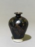 Black ware vase with 'partridge feather' glazes (oblique)