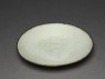 White ware dish with floral decoration (oblique)