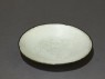 White ware dish with floral decoration (oblique)