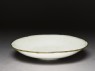 White ware dish with floral decoration (oblique)