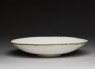 White ware dish with floral decoration (oblique)