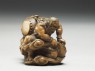 Netsuke in the form of Raiden, the god of thunder (side)