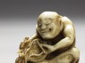 Netsuke in the form of a man making a mat (detail)