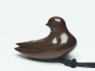 Inrō with bird of prey, attached to a bird-shaped netsuke and an ojime (detail)