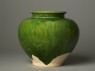 Green-glazed jar (side)