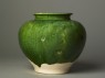 Green-glazed jar (side)