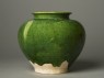 Green-glazed jar (side)