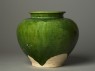 Green-glazed jar (side)