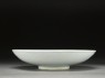 White ware dish with floral decoration (side)