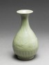 Greenware vase with floral decoration (oblique)