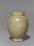 Greenware jar with lotus petals and peony scroll decoration (side)