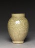 Greenware jar with lotus petals and peony scroll decoration (side)