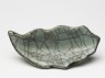 Greenware leaf-shaped dish in the style of Guan ware (top)