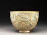 Satsuma tea bowl with animals, plants, and figures (side)