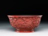 Lacquer bowl with a phoenix amid peonies (oblique)