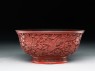 Lacquer bowl with a phoenix amid peonies (oblique)