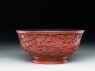 Lacquer bowl with a phoenix amid peonies (oblique)